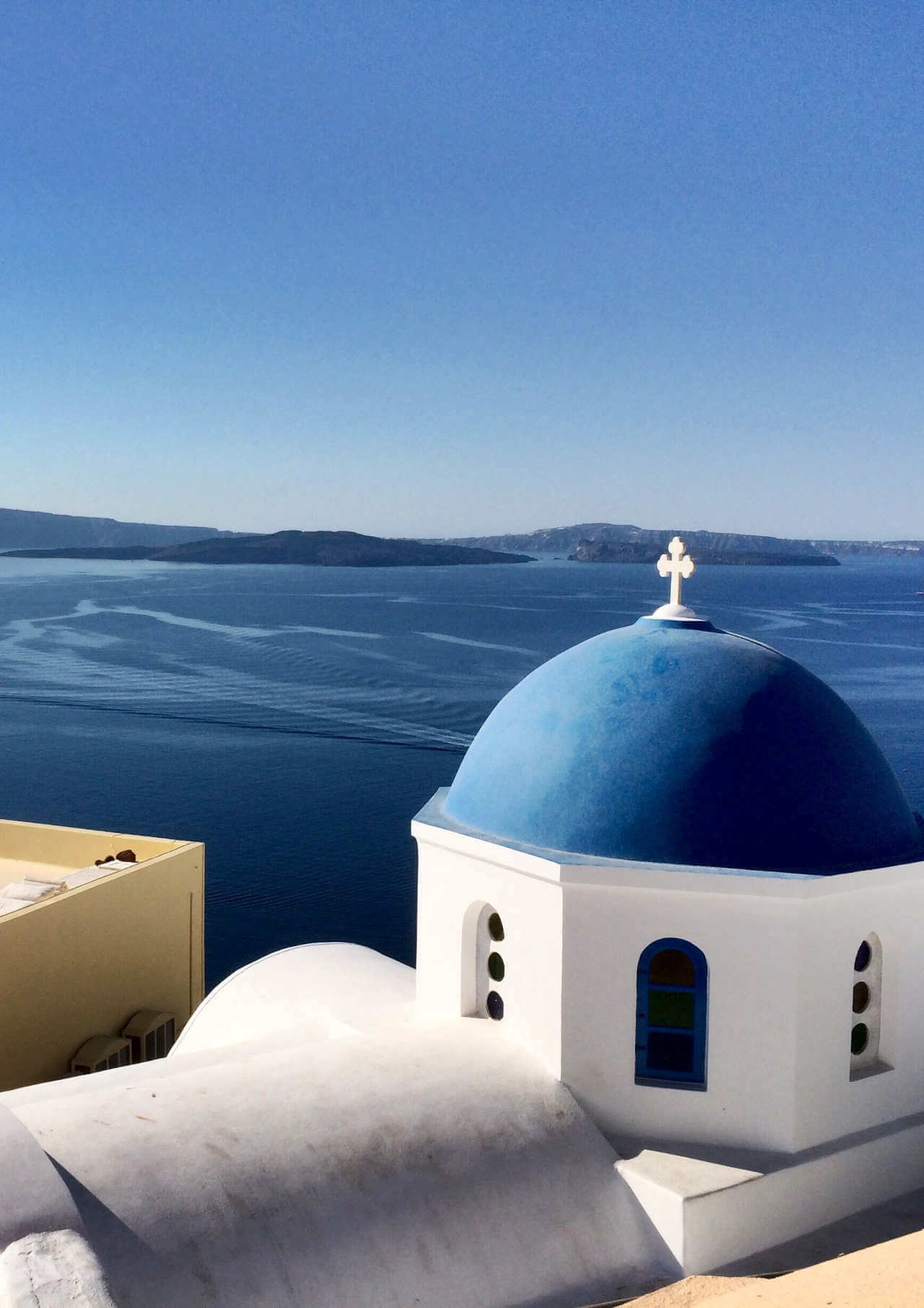 Santorin, vue sur les îles